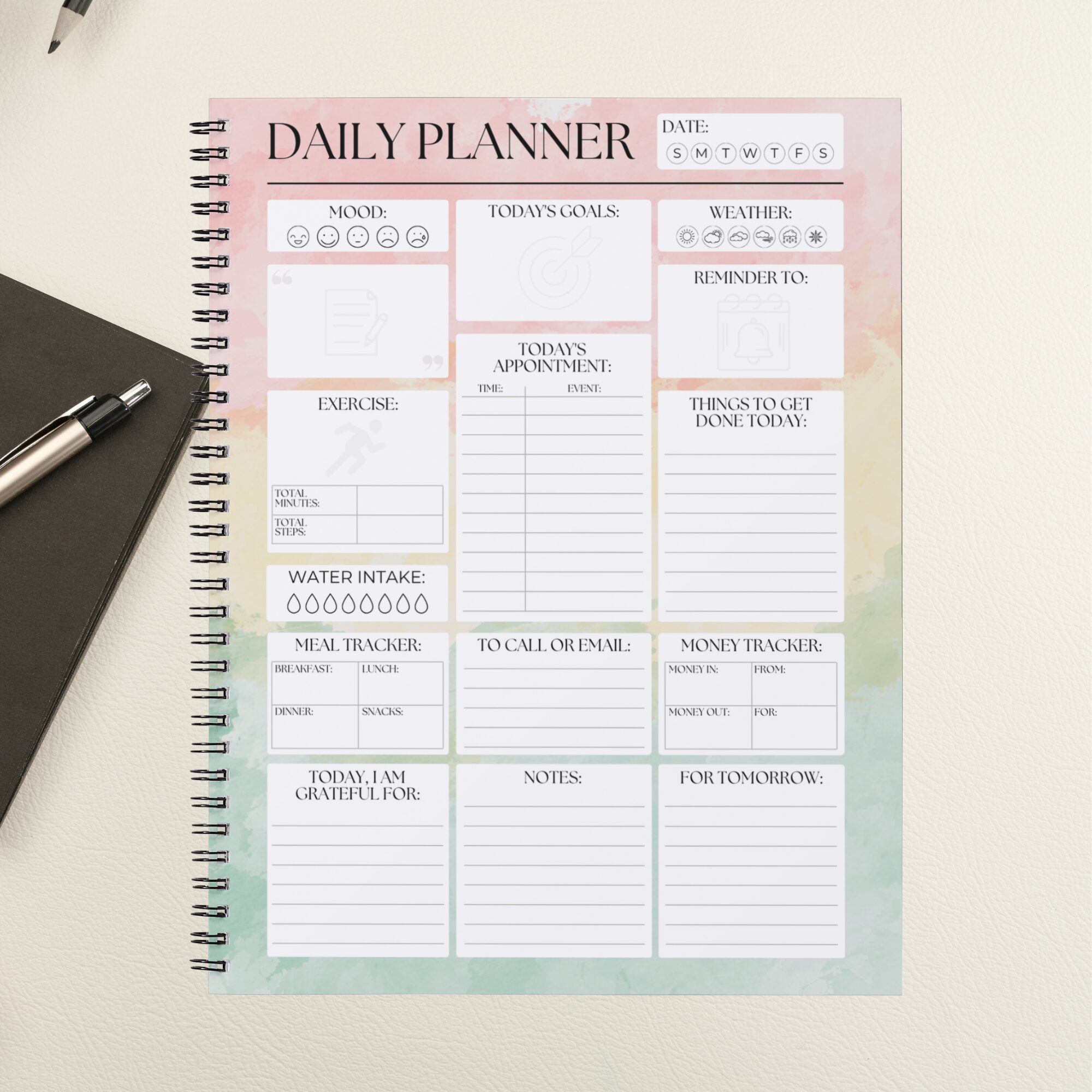 Printable Daily Planner | All-In-One Organizer PDF | PLADAY-002-02