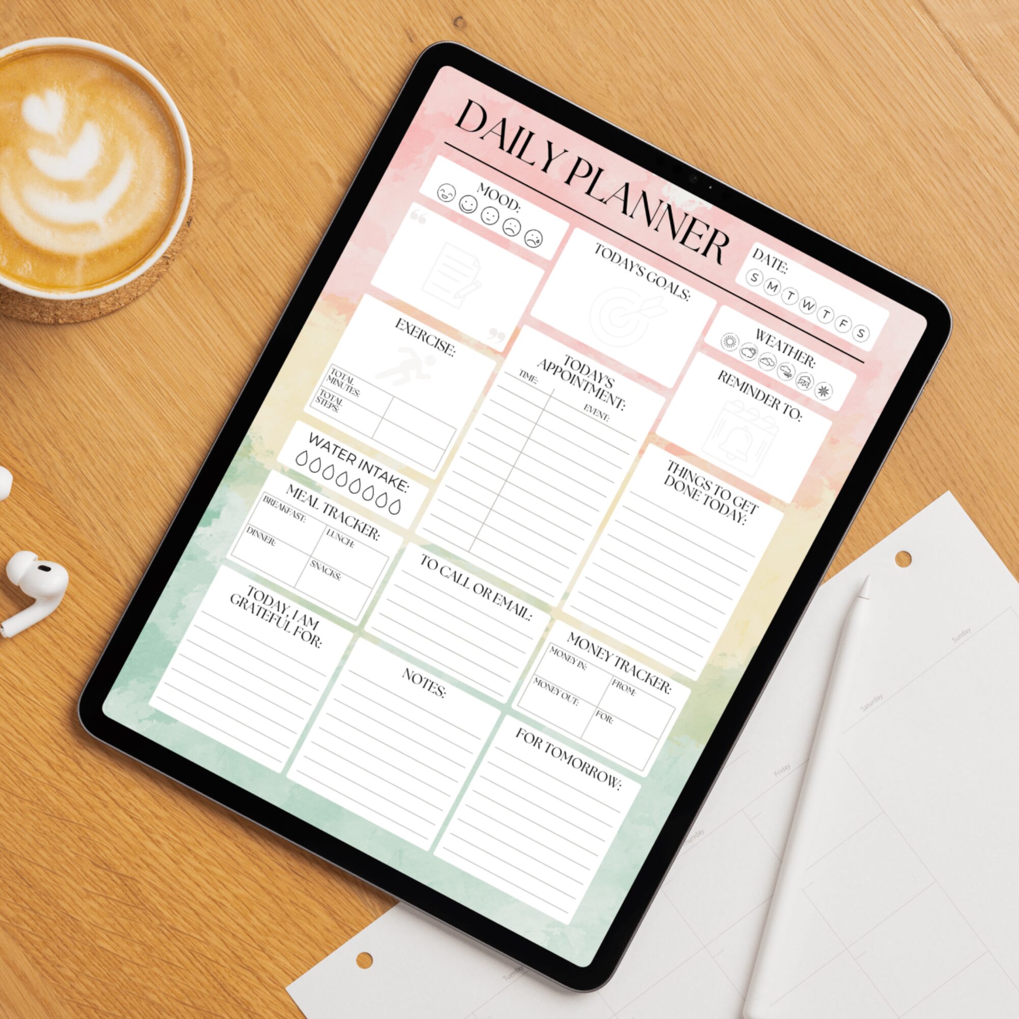 Printable Daily Planner | All-In-One Organizer PDF | PLADAY-002-02 - Image 2