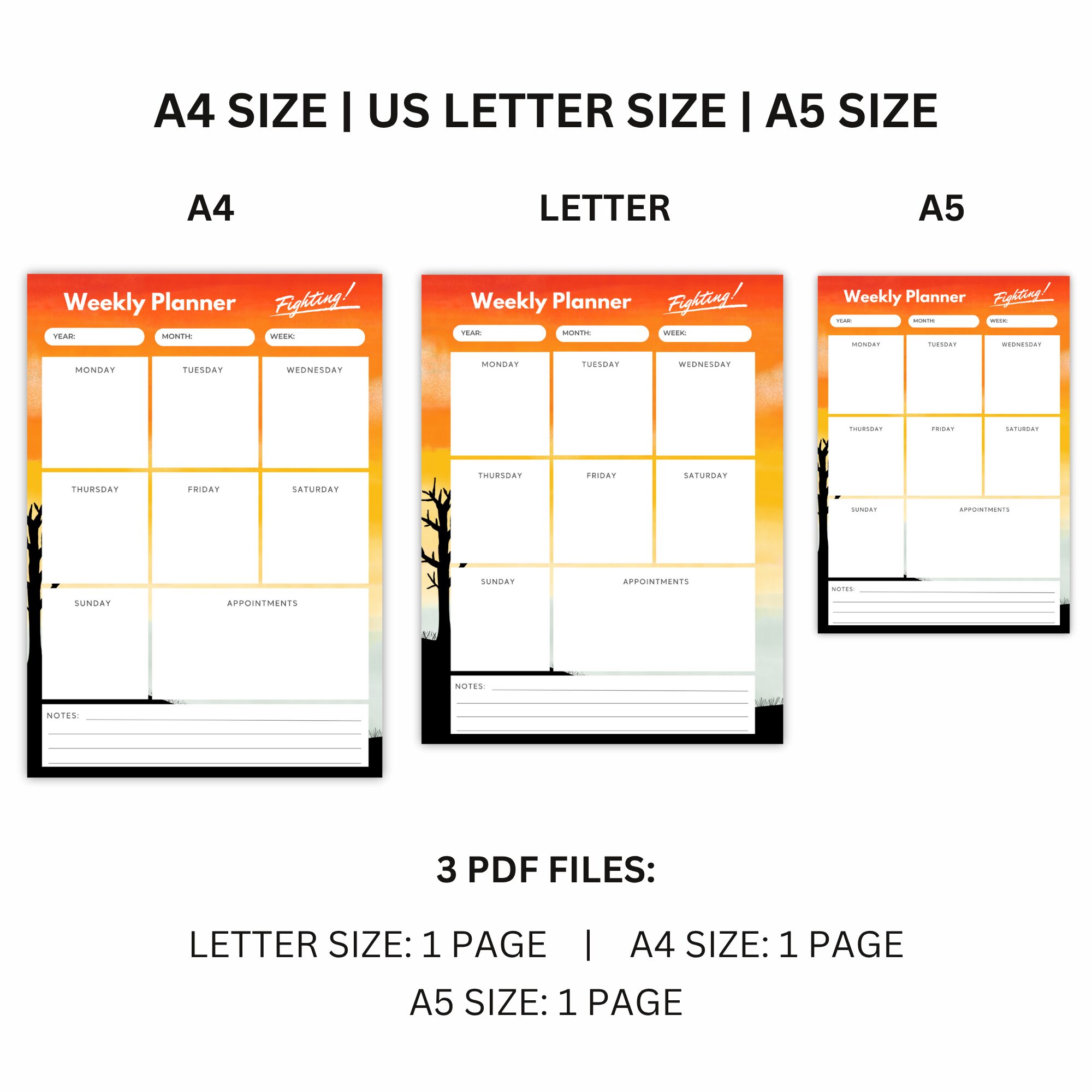 Printable Weekly Planner | Instant Download PDF | PLAWEK-001-01 - Image 3