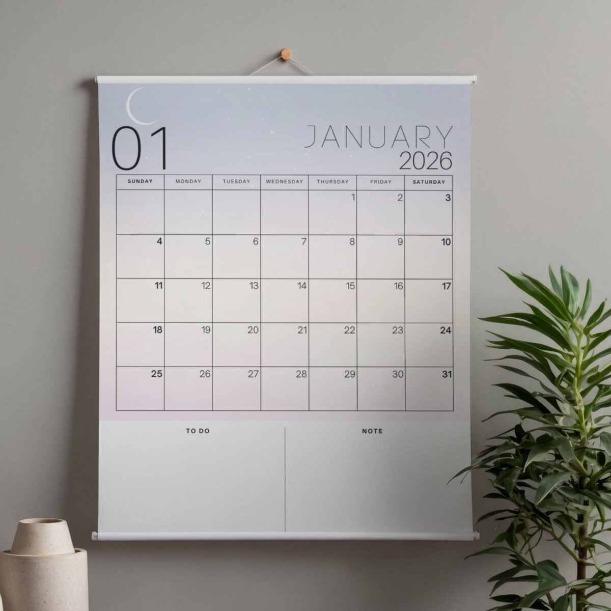 2026 Daily Planner Printable | To-Do List & Notes | Minimal & Functional Design | PLADAY2026-001-01