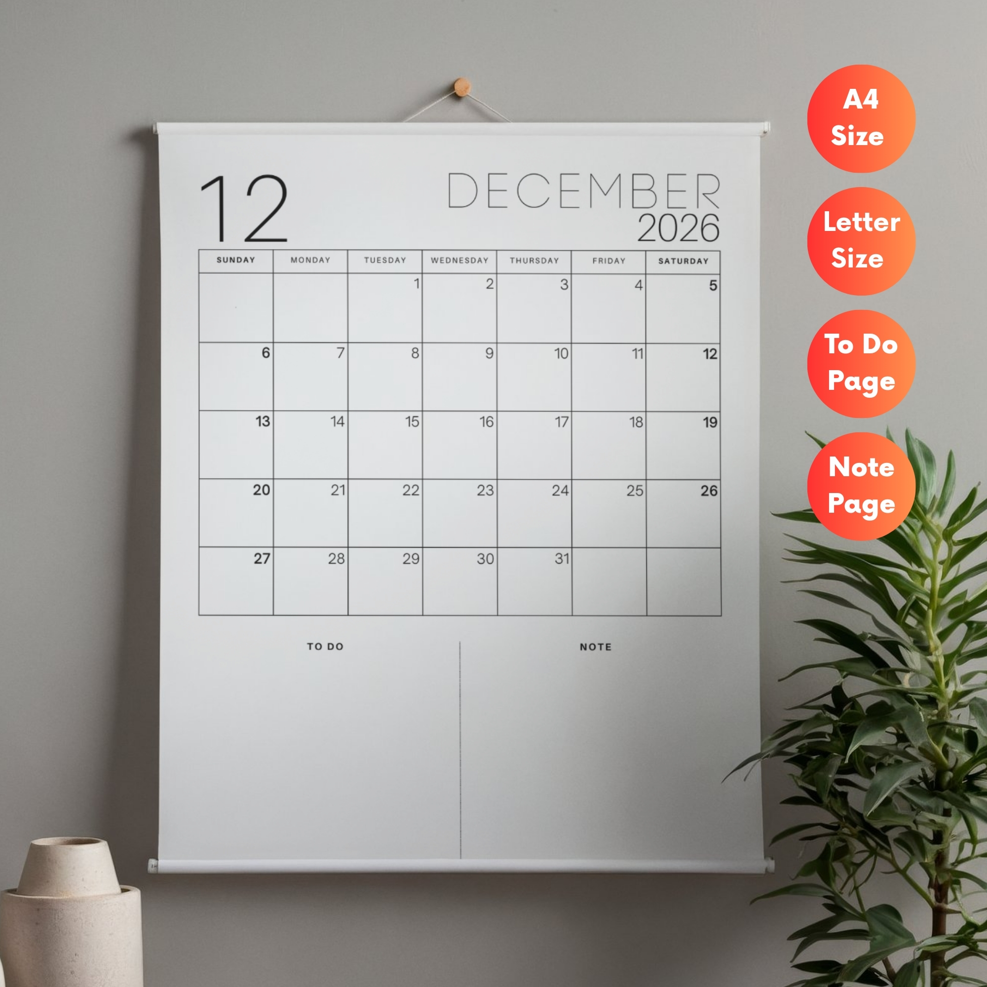 2026 Daily Planner Printable | To-Do List & Notes | Minimal & Functional Design | PLADAY2026-001-04 - Image 2