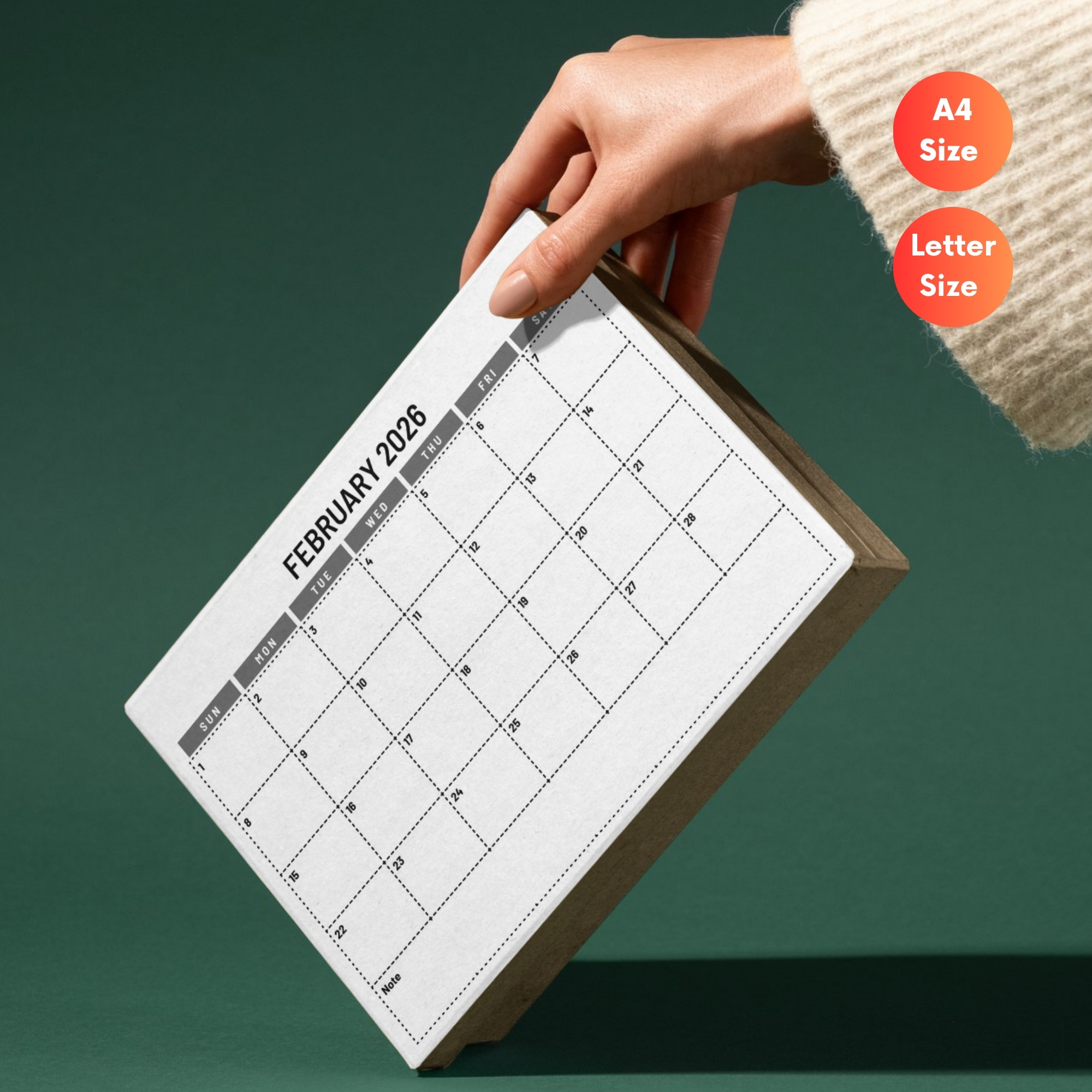 2026 Daily Planner Printable | Daily Calendar with Notes | Instant Download | PLADAY2026-002-03 - Image 2