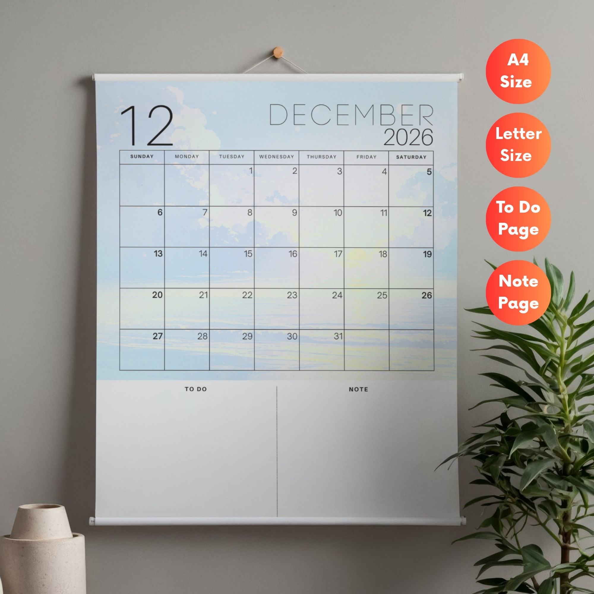 2026 Daily Planner Printable | To-Do List & Notes | Minimal & Functional Design | PLADAY2026-001-02 - Image 2