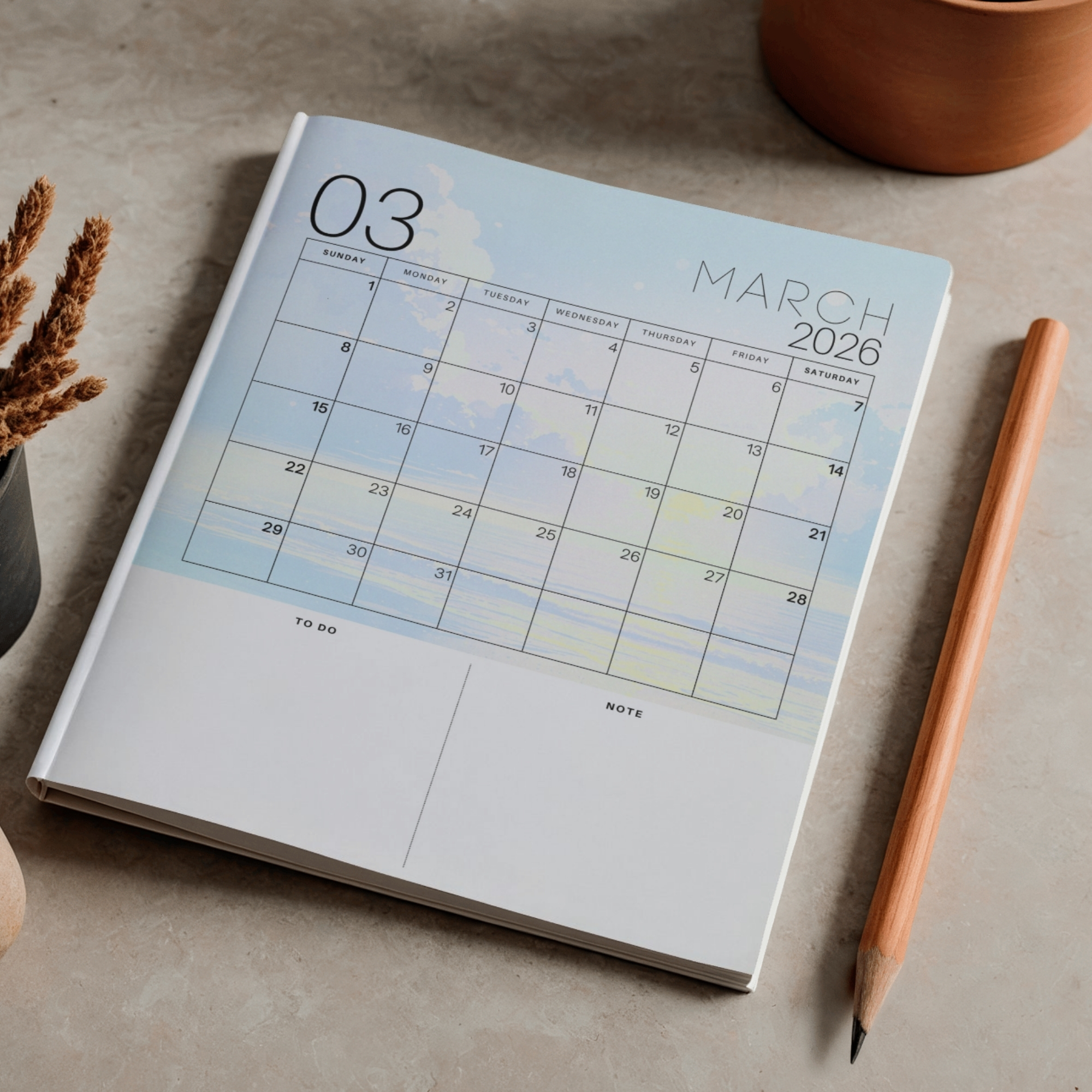 2026 Daily Planner Printable | To-Do List & Notes | Minimal & Functional Design | PLADAY2026-001-02 - Image 6
