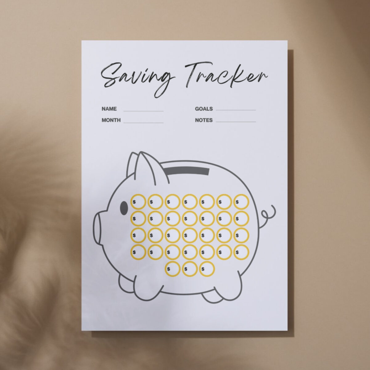 Monthly Savings Goal Tracker Printable | Personal Finance Planner | A4 & Letter Size | TRAC-003-01