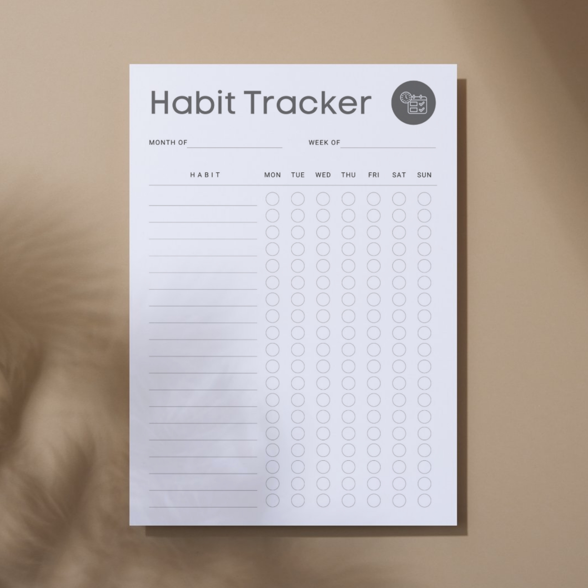 Weekly Habit Tracker Printable – Minimal Routine & Goal Tracker | TRAC-004-01