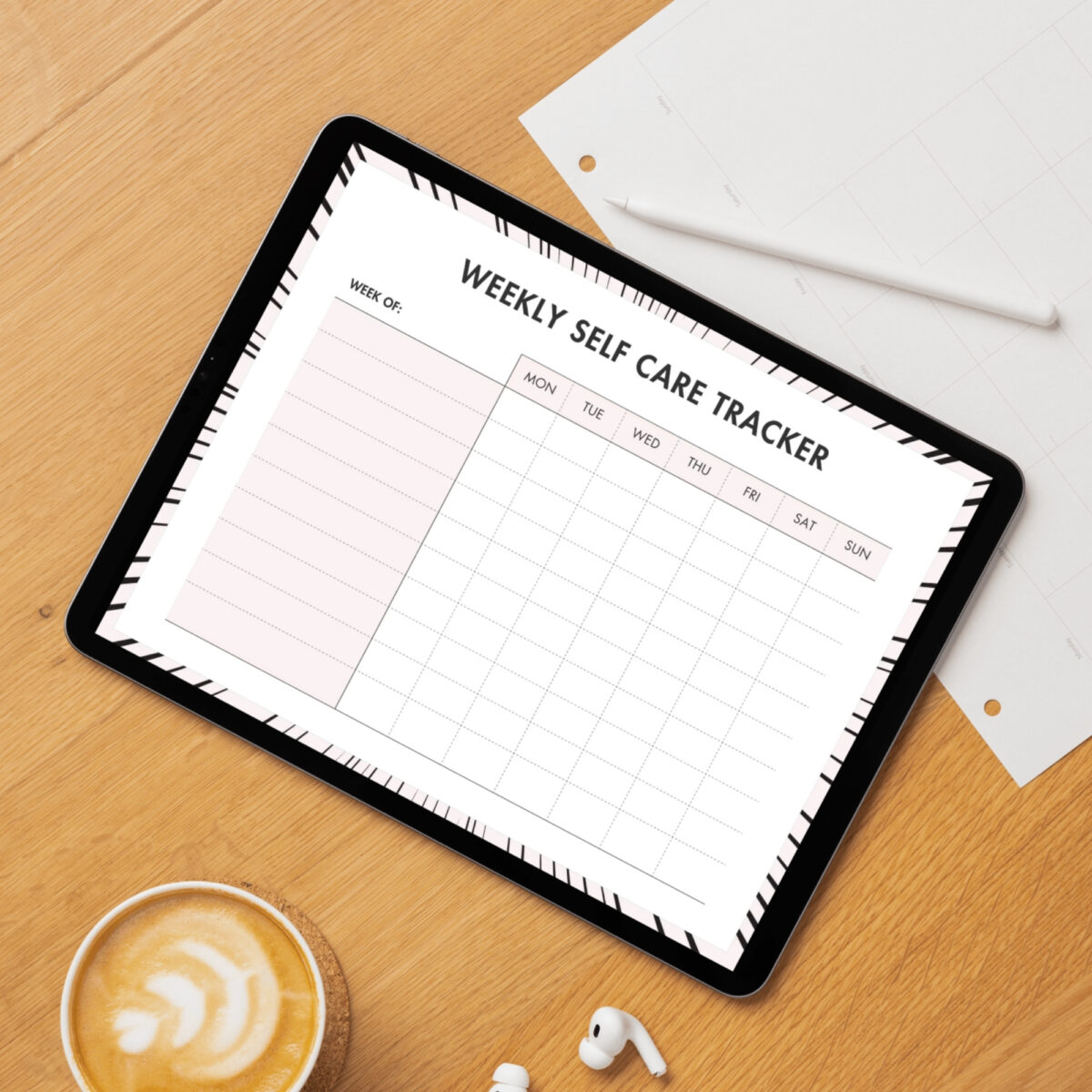 Weekly Self-Care Tracker Printable | A4 & US Letter Size | TRAC-006-01