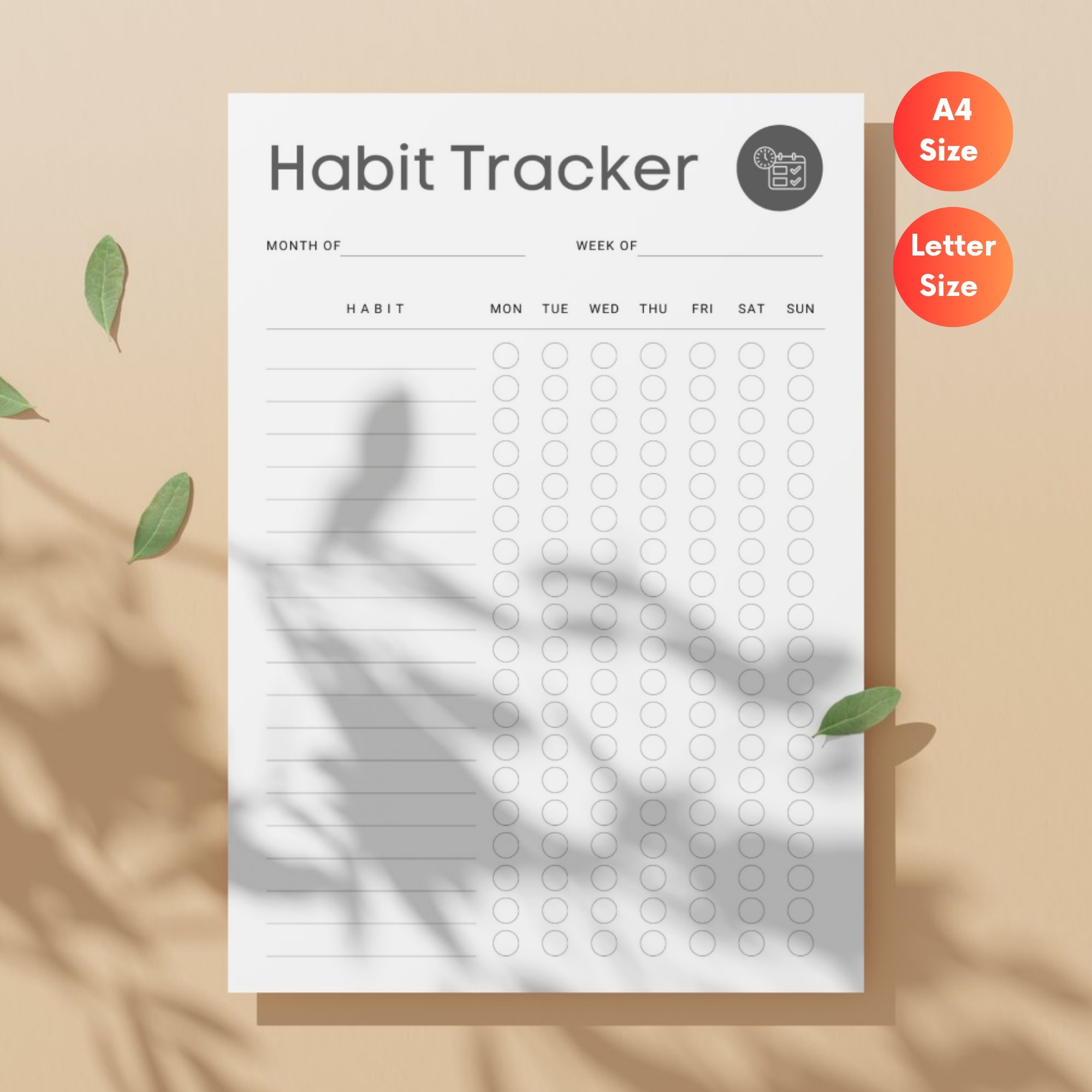 Weekly Habit Tracker Printable – Minimal Routine & Goal Tracker | TRAC-004-01 - Image 2