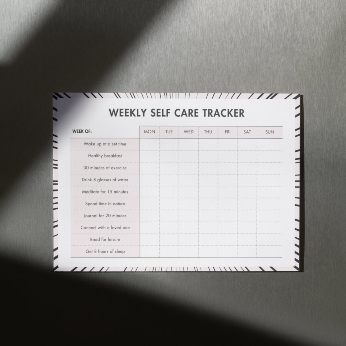 Weekly Self-Care Tracker Printable | A4 & US Letter Size | TRAC-006-01