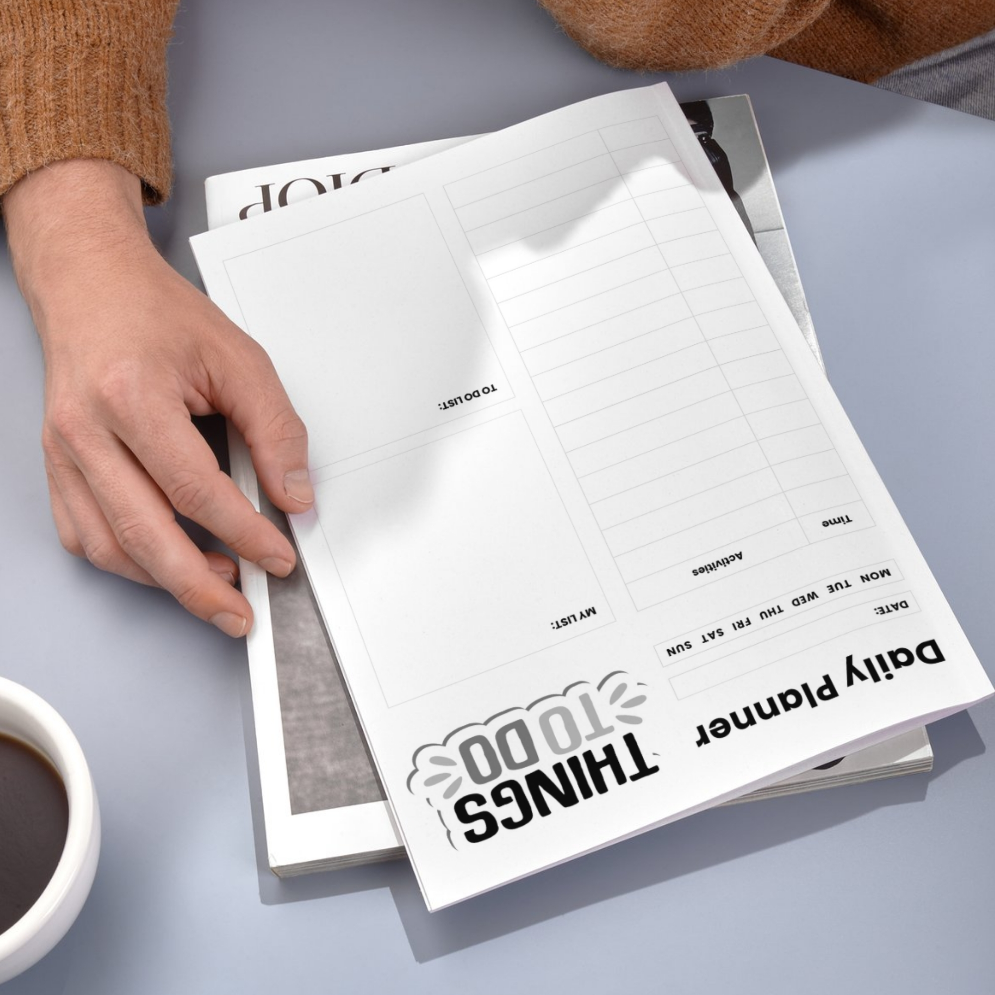 Printable Daily Planner | Time Schedule, Activities, My List & To-Do List | A4 & Letter PDF | PLADAY-003-01 - Image 3