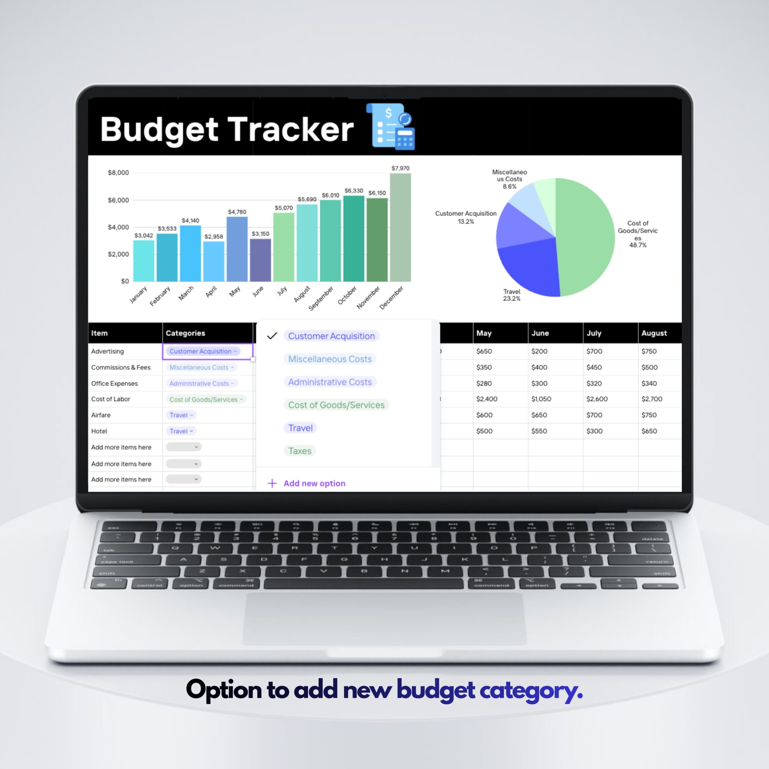 Editable Budget Tracker Canva Excel Template | Monthly Tracker with Charts | Financial Planner Spreadsheet | TRAC-012-01 - Image 3