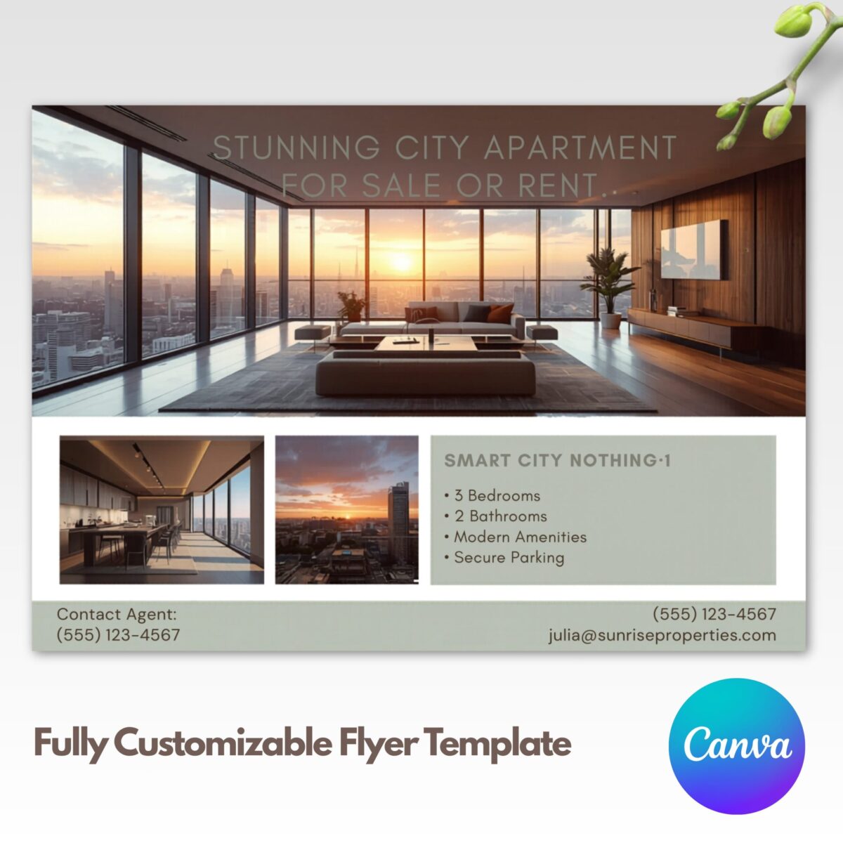 Editable Real Estate Flyer Canva Template | Property For Sale & Rent Flyer | Open House Flyer | FLYER-008