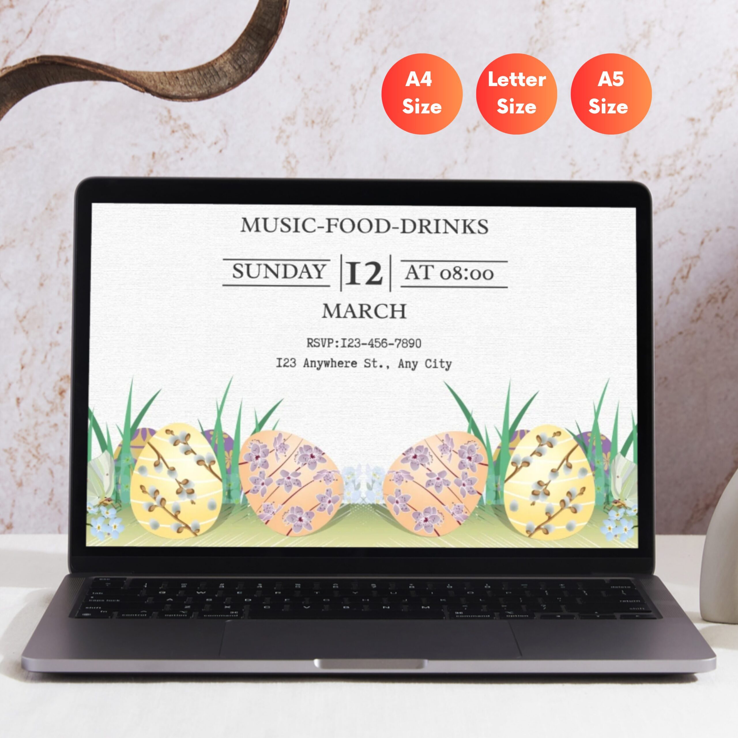 Editable Easter Party Flyer Canva Template | Easter Egg Hunt Invitation Flyer | Spring Party Poster | FLYER-003 - Image 2