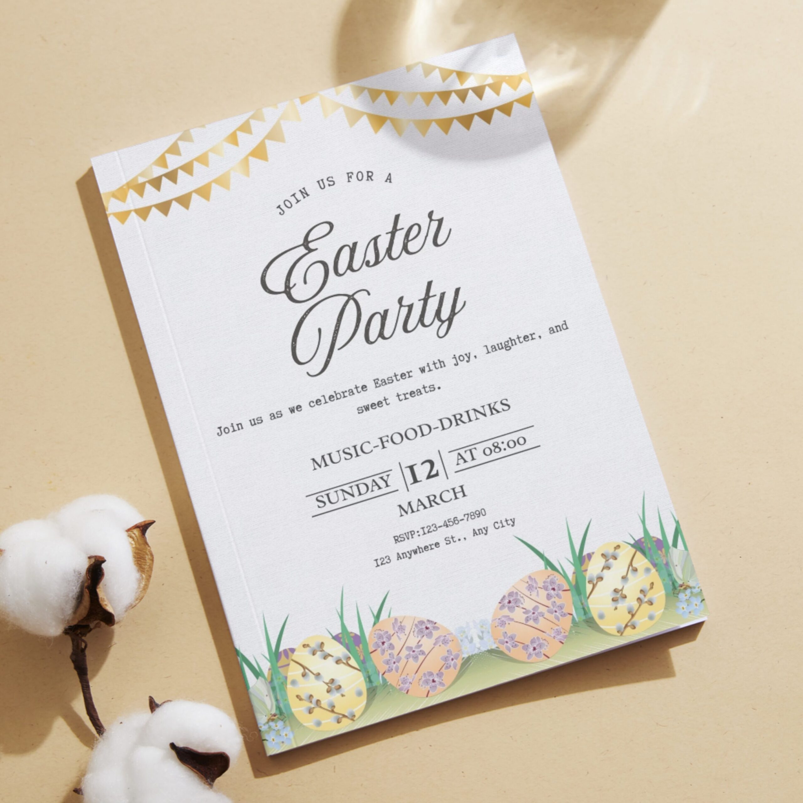 Editable Easter Party Flyer Canva Template | Easter Egg Hunt Invitation Flyer | Spring Party Poster | FLYER-003 - Image 3