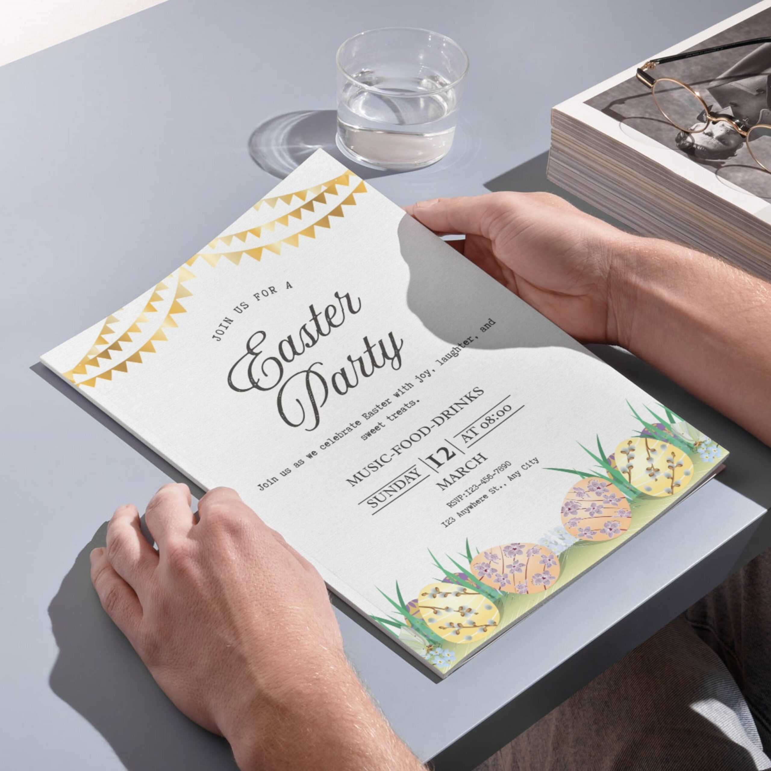 Editable Easter Party Flyer Canva Template | Easter Egg Hunt Invitation Flyer | Spring Party Poster | FLYER-003 - Image 4