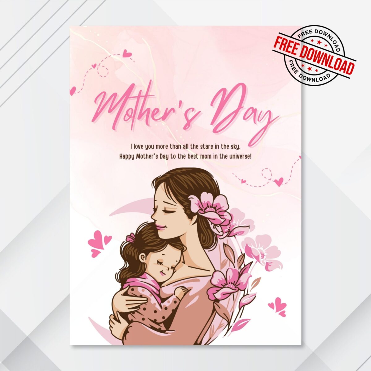 FREE Download Happy Mother’s Day Greeting Flyer | Printable Mother’s Day Poster | Instant Download | FLYER-009