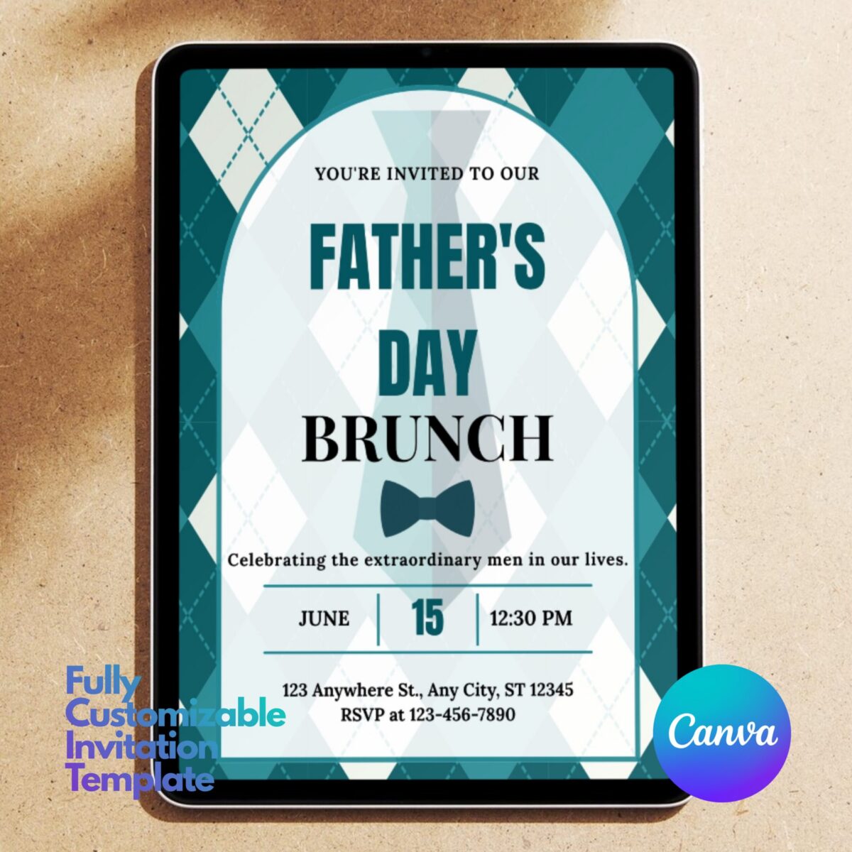 Editable Father’s Day Brunch Invitation Canva Template | Printable Father’s Day Celebration Invite | Instant Download | FDINVITE-003
