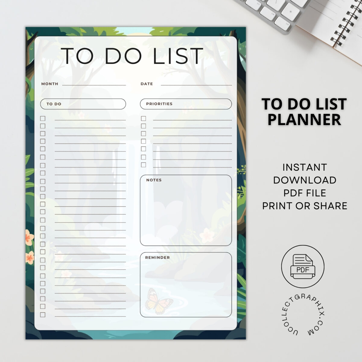 To-Do List Printable | Priority Tasks, Notes & Reminders | Instant Download | TODO-001-01